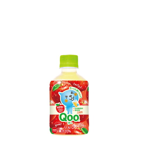 ミニッツメイド Qoo りんご 280ml PET 入数 24本 1 ケース | 果汁 コカ・コーラ コカコーラ cocacola こかこーら 保存料不使用 合成着色料不使用 国産 果実エキス 果実 健康成分 りんご りんご酸 りんご 果糖ぶどう糖液糖 りんごエキス 香料 酸味料 280