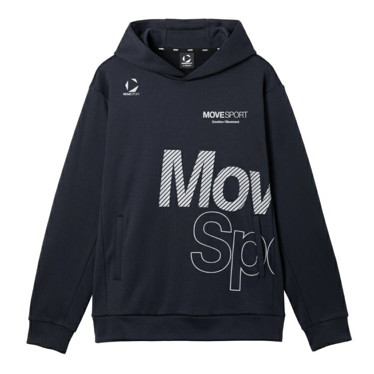 DESCENTE デサント ビックロゴ 裏起毛スウェットフーディー ネイビー M ST5FSW42M NV00 | スウェット パーカー 裏起毛スウェットフーディー スポーツウェア スポーツウエア ビッグロゴ フード付き 保温 ストレッチ性 普段使い ランニング ウォーキング アウトドア
