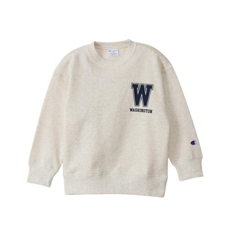 Champion チャンピオン CREW NECK SWEATS オートミール 130 CK-C008 810 | ファッション トップス 長袖 ロングスリーブ スウェット トレーナー 裏毛 クルーネック 丸首 子供 子ども キッズ ジュニア サステナブル スポーツウェア スポーツウエア デイリーウェア