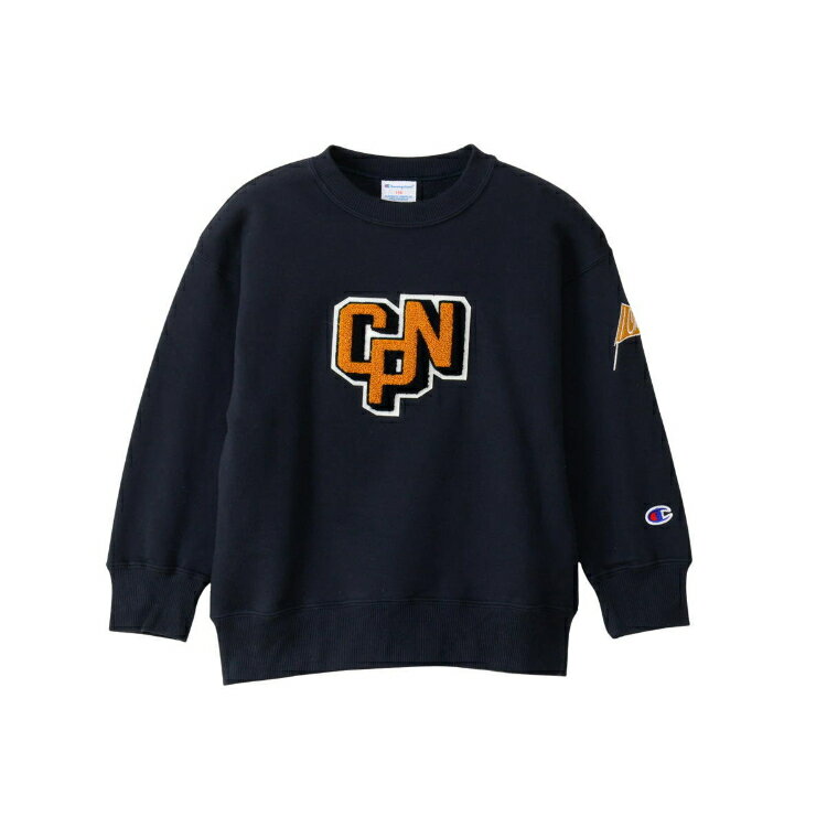 Champion チャンピオン CREW NECK SWEATS オフブラック 110 CK-C009 55 | ファッション トップス 長袖 ロングスリーブ スウェット トレーナー 裏毛 クルーネック 丸首 子供 子ども キッズ ジュニア サステナブル スポーツウェア スポーツウエア デイリーウェア