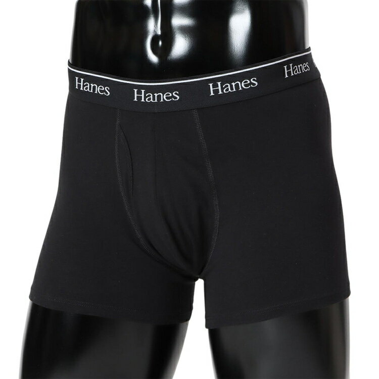 Hanes - Hanes チャンピオン 1P BOXER BRIEF ブラック L HM6EB201 90 | メンズ ボクサーパンツ 男性用 下着 インナー 抗菌防臭 肌触り 快適フィット 動きやすい 無地 カジュアル ルームウェア MENS 紳士 普段着 衣類 ファッション おしゃれ かっこいい 人気