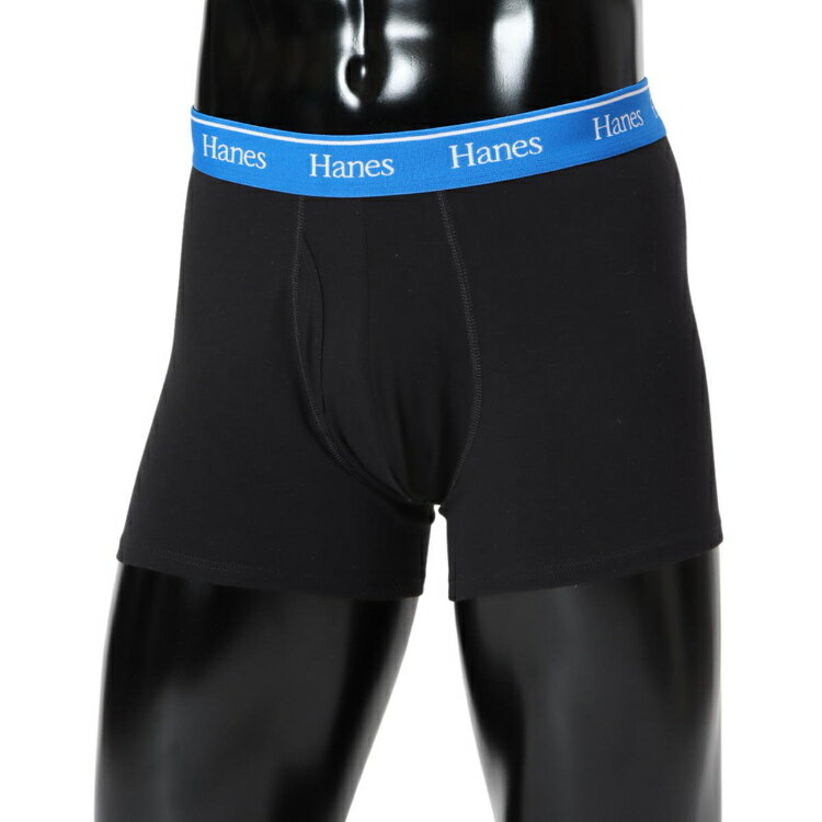Hanes - Hanes チャンピオン 1P BOXER BRIEF ブルーブラック L HM6EB201 126 | メンズ ボクサーパンツ 男性用 下着 インナー 抗菌防臭 肌触り 快適フィット 動きやすい 無地 カジュアル ルームウェア MENS 紳士 普段着 衣類 ファッション おしゃれ かっこいい 人気