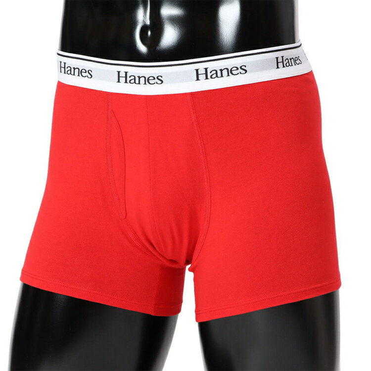 Hanes - Hanes チャンピオン 1P BOXER BRIEF レッドX ホワイト L HM6EB201 944 | メンズ ボクサーパンツ 男性用 下着 インナー 抗菌防臭 肌触り 快適フィット 動きやすい 無地 カジュアル ルームウェア MENS 紳士 普段着 衣類 ファッション おしゃれ かっこいい 人気