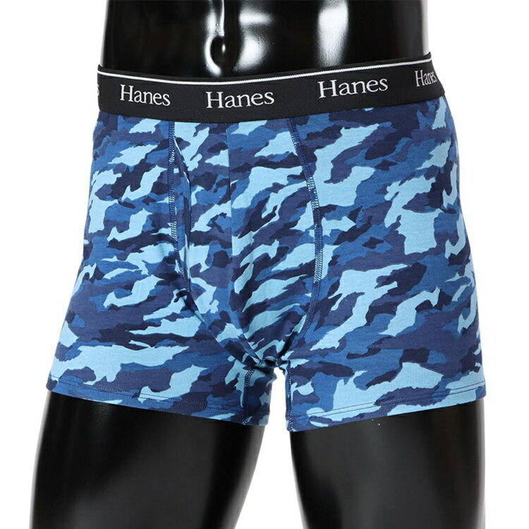 Hanes - Hanes チャンピオン 1P BOXER BRIEF ネイビーXライトブルー M HM6EB203 391 | メンズ ボクサーパンツ 男性用 下着 インナー 抗菌防臭 肌触り 快適フィット 動きやすい 迷彩柄 カジュアル ルームウェア MENS 紳士 普段着 衣類 ファッション おしゃれ かっこいい 人気