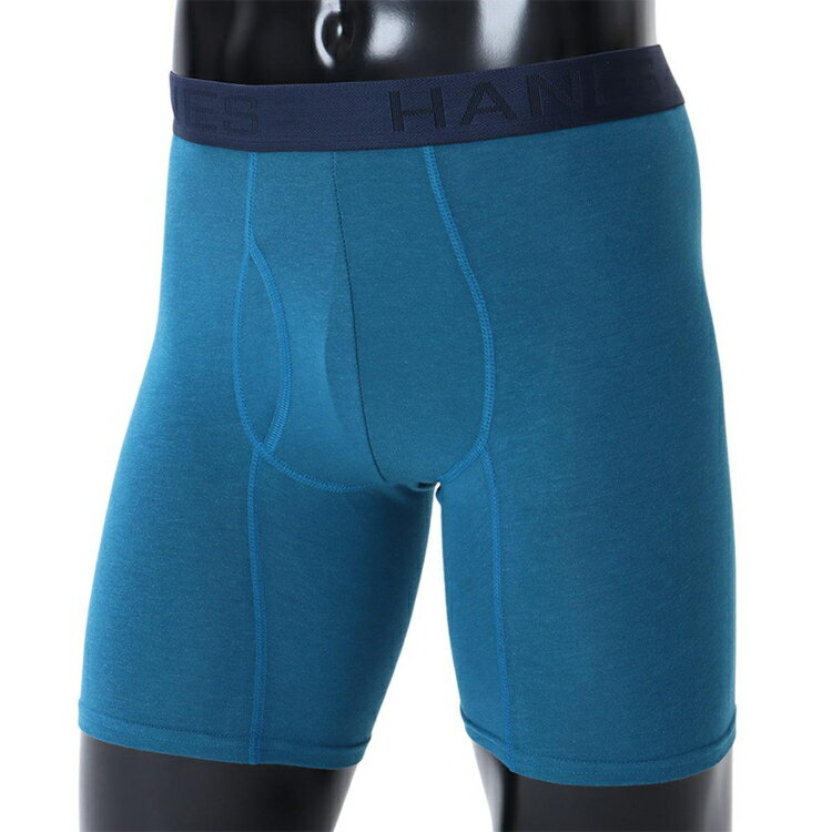 Hanes - Hanes チャンピオン 1P BOXER COMFORT FLEX FIT アクアブルー M HM6EQ101 325 | メンズ ボクサーパンツ 男性用 下着 インナー 抗菌防臭 肌触り 快適フィット 動きやすい 無地 カジュアル ルームウェア MENS 紳士 普段着 衣類 ファッション おしゃれ かっこいい 人気