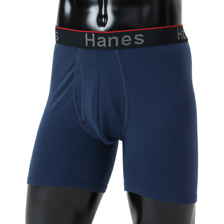 Hanes - Hanes チャンピオン 1P BOXER BRIEF ネイビー L HM6EW101 370 | メンズ ボクサーパンツ 男性用 下着 インナー 抗菌防臭 肌触り 快適フィット 動きやすい 無地 カジュアル ルームウェア MENS 紳士 普段着 衣類 ファッション おしゃれ かっこいい 人気
