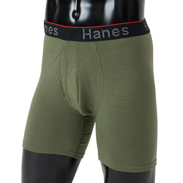 Hanes - Hanes チャンピオン 1P BOXER BRIEF アーミーグリーン M HM6EW101 670 | メンズ ボクサーパンツ 男性用 下着 インナー 抗菌防臭 肌触り 快適フィット 動きやすい 無地 カジュアル ルームウェア MENS 紳士 普段着 衣類 ファッション おしゃれ かっこいい 人気