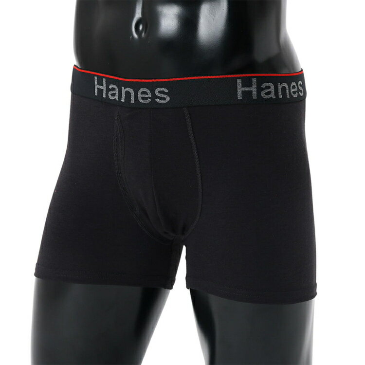 Hanes - Hanes チャンピオン 1P BOXER BRIEF ブラック L HM6EW103 90 | メンズ ボクサーパンツ 男性用 下着 インナー 抗菌防臭 肌触り 快適フィット 動きやすい 無地 カジュアル ルームウェア MENS 紳士 普段着 衣類 ファッション おしゃれ かっこいい 人気