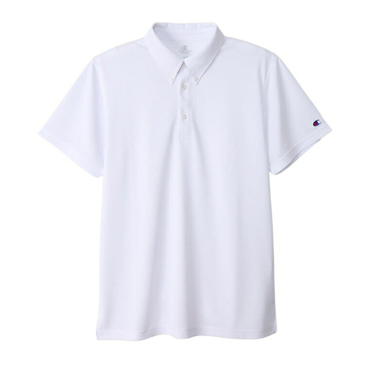 Champion チャンピオン BD POLO ホワイト M C3-XS397 10 | ファッション メンズ レディース ユニセックス 男女兼用 ボタンダウンポロシャツ 半袖 吸汗速乾 抗菌防臭 スポーツ チームウェア セットアップ シンプル おしゃれ 普段着 オールシーズン