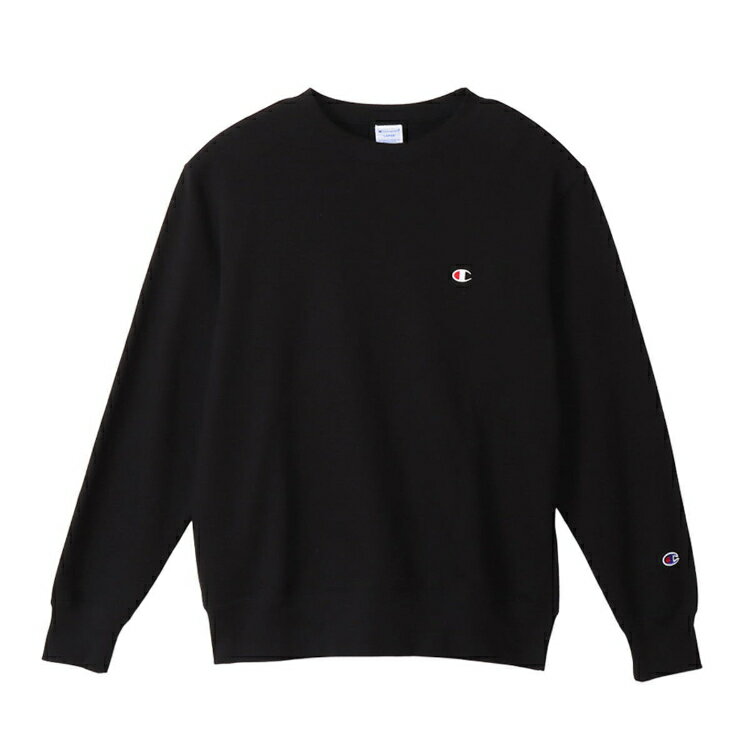 Japanese Pattern - Champion チャンピオン CREW NECK SWEATS ブラック XL C3-Y035 90 | ファッション メンズ レディース ユニセックス 男女兼用 トップス ロングスリーブ クルーネックスウェットシャツ 長袖 丸首 スウェット スポーツウェア ルームウェア シンプル 秋冬服