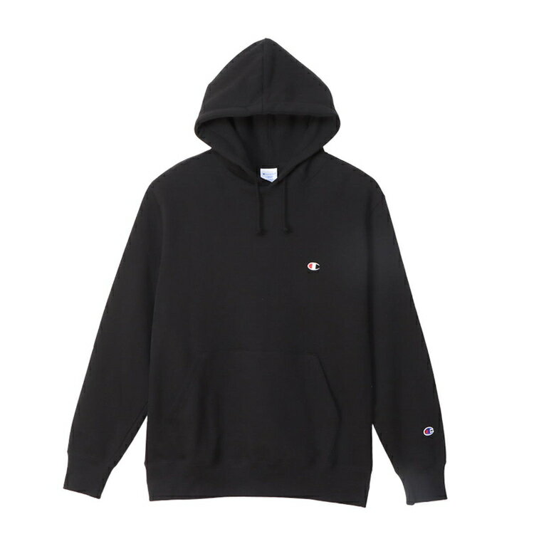 Sweat - Champion チャンピオン HOODED SWEATSHIR ブラック M C3-Y136 90 | ファッション メンズ レディース ユニセックス 男女兼用 トップス パーカー フーデッドスウェットシャツ 裏毛 刺繍 スポーツウェア チームウェア ベーシックシンプル おしゃれ 秋冬服
