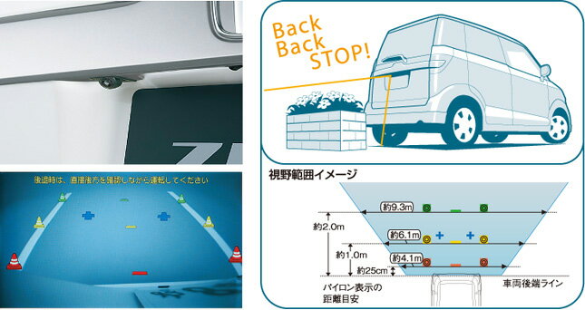 HONDA ホンダ ZEST ゼスト ホンダ純正 リアカメラシステム Gathersナビコンポ用 （カラーCCDカメラ／約25万画素／ガイド表示あり）＋ 取付アタッチメント【 2011.02〜次モデル】||