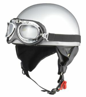 Other - LEAD リード工業 CROSS CR-750 ビンテージハーフヘルメット シルバー | バイク ハーフ ヘルメット ヘルメ ビンテージ メンズ レディース 原付 かっこいい バイク用品 ゴーグル 交換 リード ワンタッチ おすすめ イヤーカバー 通勤 通学 半ヘル キャップ ポイント消化