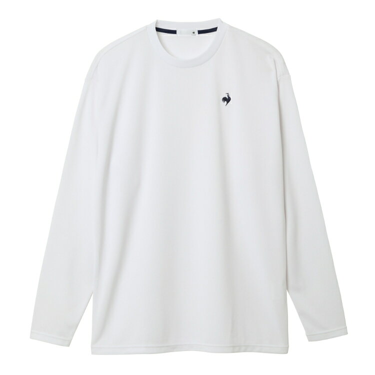le coq sportif ルコック エコペット長袖シャツ ホワイト O LT5FLTZ1M WH00 | スポーツ用品 ウェア ファッション トップス 長袖 Tシャツ ワンポイント 男性用 メンズ ランニング ジョギング ウォーキング トレーニング ジム 吸汗速乾 UVカット ポリエステル