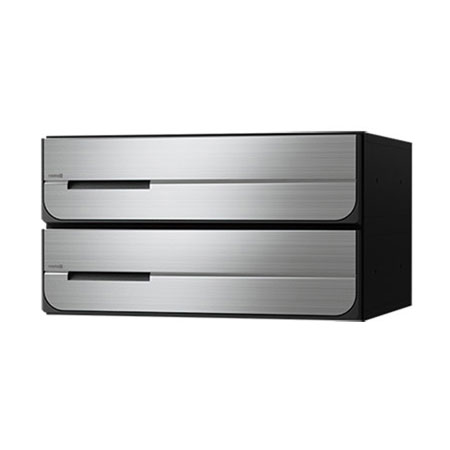 NASTA ナスタ ポスト D-ALL 2戸 静音大型ダイヤル錠 ステンレスヘアーライン 200×360×335.8 KS-MB3402PU-2L-S | KS-MB3402PU シリーズ メール便 はがき DM パンフレット カタログ 回覧板 郵便受け 郵便ポスト 新聞受け 玄関ポスト メールボックス おしゃれ シンプル