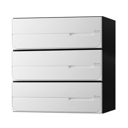 NASTA ナスタ ポスト D-ALL 上開き 3戸 静音大型ダイヤル錠 ホワイト 360×360×333.2 KS-MB4102PU-3L-W | KS-MB4102PU シリーズ メール便 はがき DM パンフレット カタログ 回覧板 郵便受け 郵便ポスト 新聞受け 玄関ポスト メールボックス おしゃれ シンプル
