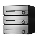 NASTA ナスタ ポスト D-ALL 3戸 可変ダイヤル錠 ステンレスヘアーライン 300×280×407.3 KS-MB5002PU-3LK-S | KS-...