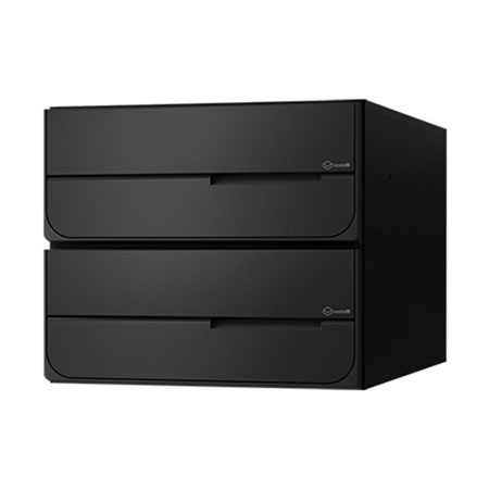 NASTA ナスタ ポスト D-ALL 横開き 2戸 静音大型ダイヤル錠 ブラック 240×280×423....