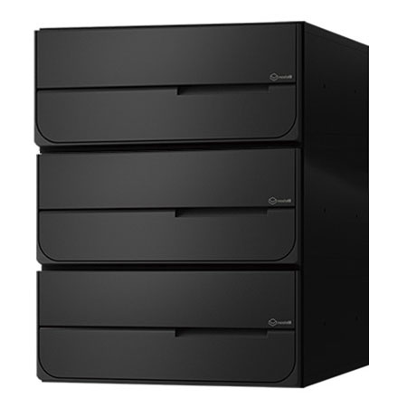 NASTA ナスタ ポスト D-ALL 横開き 3戸 静音ラッチ錠 ブラック 360×280×423.2 KS-M...