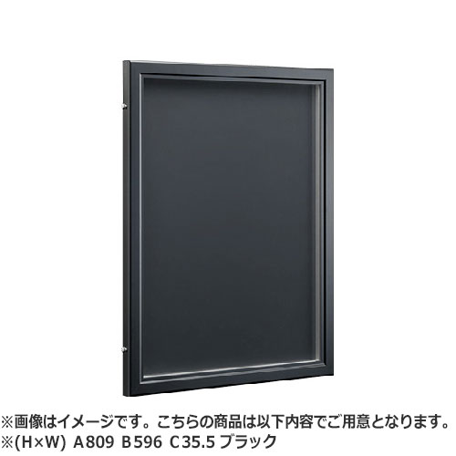 NASTA ナスタ 掲示板 マグネットボード アルミニウム 屋外・屋内兼用タイプ カバー付 KS-EXA11A シリーズ H×W A 809 B 596 C 35.5 D-BK ブラック 掲示可能 最大用紙寸法（H×W） B2（ 728×515） KS-EXA11A-8059D-BK | マンション アパート DIY 住宅 おしゃれ シンプル