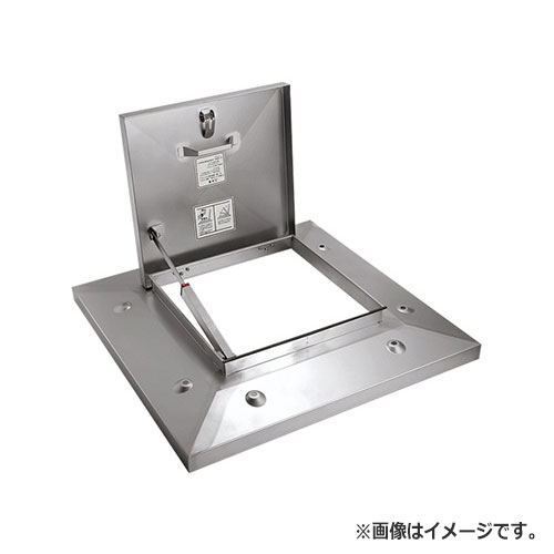 　※image photo 屋上点検ハッチ　ステンレス 先付タイプ 【 特長 】 ●天板の開閉は3段階。はしごの登り降りに合わせて、1段1段確実に上下します。天板が落ちないように片手で支えたり、はしごから手を離してストッパーを外す必要がありません。 ●天板を開ききった状態でロックできます。風等で天板が突然閉まったりしません。 ●天板を開ききった状態の時に、風等でゆれないように、ガタつき防止装置をつけました。 ●シンプルな構造なので施工も容易です。 【 仕上 】 バフ研磨 【 材質 】 天蓋：ステンレス（SUS304）t＝1.5mm 枠：ステンレス（SUS304）t＝1.5mm 【 サイズ 】 500× 900 【 品番 】KS-RM5050SN 【 備考 】 ※画像はイメージです。 ※パッケージ、仕様、品番などの変更が予告なく変更される場合が御座います。