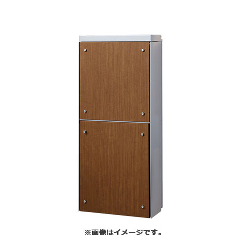 NASTA ナスタ 貫通配達ユニット 本体 ライトグレー 奥行標準タイプ67mm以下 ダクト部 奥行155〜171mm フロントパネルシート ミディアムウォールナット KS-ATSB002-LG-113-D | KS-ATSB002 シリーズ 宅配ポスト 宅配BOX 宅配収納BOX 配達ボックス 配達BOX 宅配ロッカー 宅配便