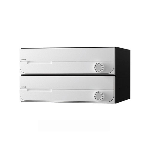 NASTA ナスタ ポスト D-ALL 2戸 静音大型ダイヤル錠 ホワイト KS-MB3002PU-2L-W | KS-MB3002PU シリーズ メール便 はがき DM パンフレット カタログ 回覧板 郵便受け 郵便ポスト 新聞受け 玄関ポスト メールボックス おしゃれ シンプル