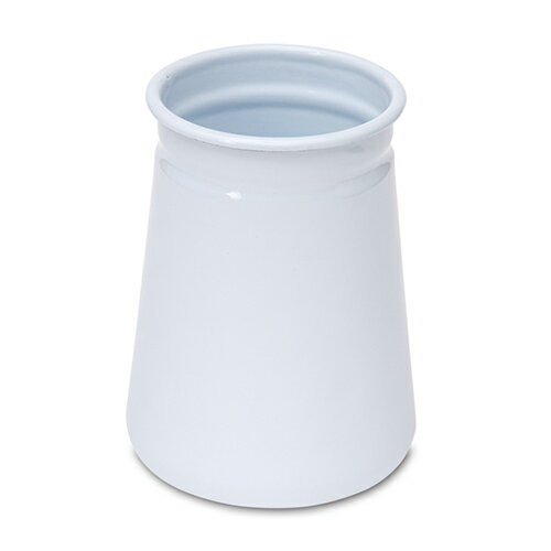 ポッシュリビング POMEL ユーテンシルホルダー ホワイト 570 | 無地 ほうろう缶 ホーロー缶 キッチンツールスタンド キッチンツール立て カトラリースタンド 花びん 花瓶 ほうろう 琺瑯 ホーロー 収納 キッチンツール 北欧 ナチュラル レトロ アンティーク調 おしゃれ 白