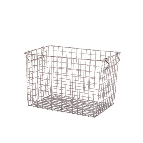 スタッキングバスケット スチール W42 D25.5 H26cm | ワイヤー スタッキング バスケット キッチン 小物入れ 収納 BOX ボックス ランドリー 洗濯 おもちゃ入れ バスケット かご カゴ 籠 小物整理 おしゃれ かっこいい シンプル