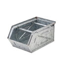 【条件付き送料無料】 スタッキングストレージBOX シルバー スチール W16 D28.5 H13.5cm | ボックス 箱 スタッキング 収納 積み重ね カラ...