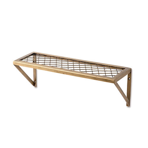 ポッシュリビング メッシュラック S アンティークゴールド 63782 | ウォールシェルフ 壁 収納 アイアン 壁面収納 収納棚 飾り棚 プランターラック 壁付け DIY インテリア おしゃれ シンプル かわいい