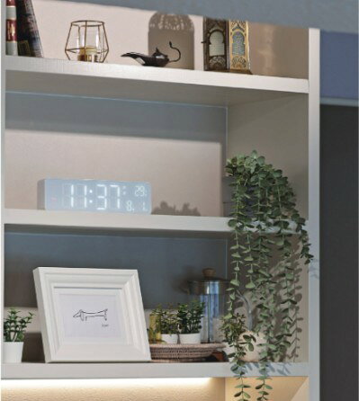 LED Wi-Fi CLOCK Bueno SLW426 | wi-fi ワイファイ 卓上時計 クロック LED表示 無線 自動調整 アラーム カレンダー デザイン時計 置き掛け兼用 [3]