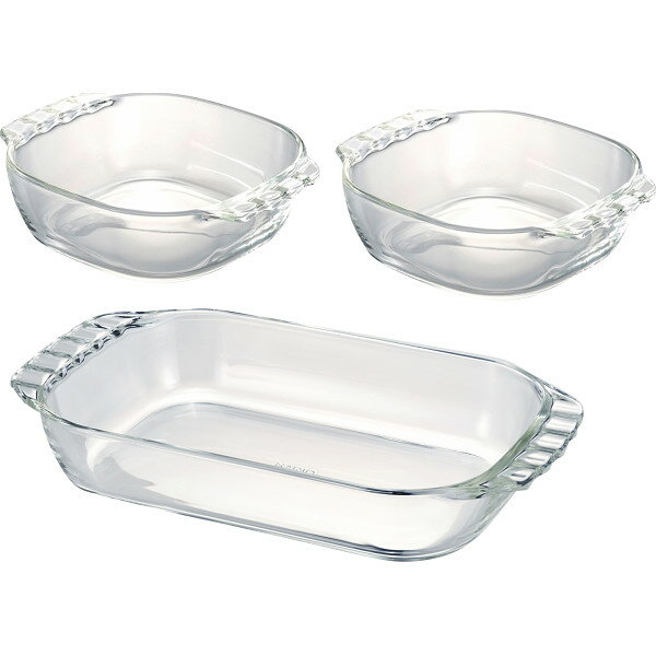 ハリオ 耐熱ガラス製トースター皿3個セット HTZ-2808 | 25-0286-050 キッチン用品 キッチン小物 ハリオ..