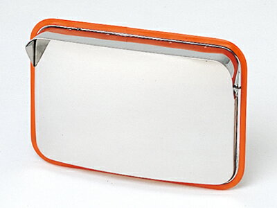 信栄物産 ステンレスミラー 白 S-2W | ステンレス ミラー 鏡 かがみ 角型 割れないミラー 割れない鏡 割れない オレンジ オレンジ色 ガレージミラー カーブミラー ステンレス製 壁掛け 安全確認用 ステンレスミラー 安全グッズ