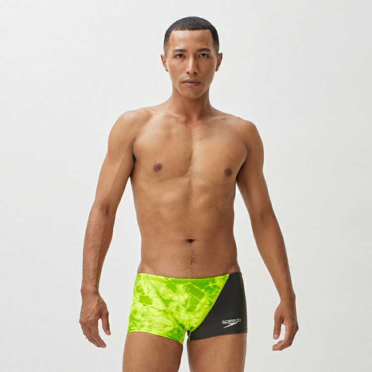 speedo スピード TIEDYE T-BOX Fイエロー Mサイズ ST52308 FY | スポーツ 運動 スポーツ用品 水着 スイムウェア ビキニ ボックス メンズ 男性 トレーニング アクティブスイマー 練習用 耐塩素性 4WAYストレッチ性 レッグ丈 黒 ブラック イエロー M おすすめ