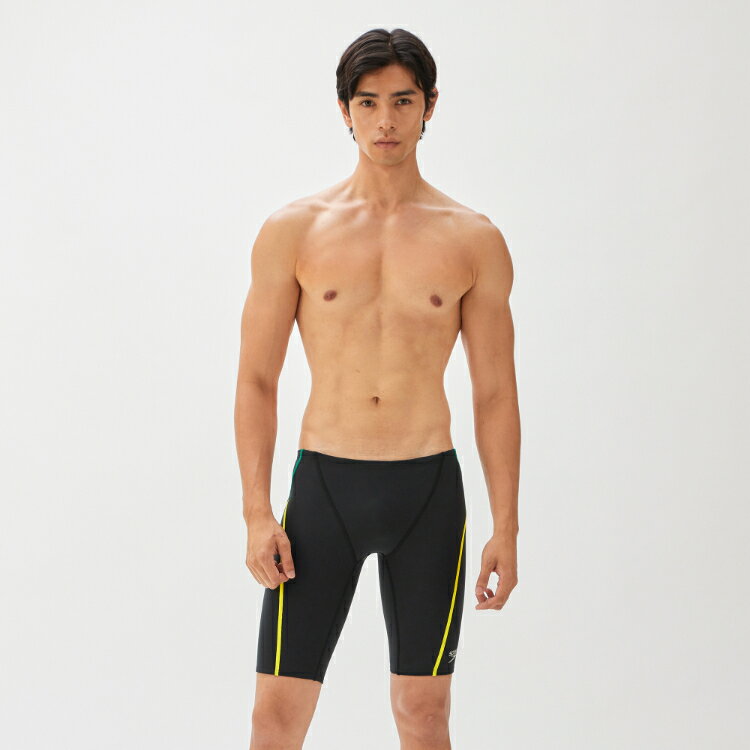 speedo スピード PUSH UP T-JAMMER イエロー Lサイズ ST62301 YE | スポーツ 運動 スポーツ用品 水着 スイムウェア ビキニ ボックス メンズ 男性 トレーニング アクティブスイマー 練習用 耐塩素性 4WAYストレッチ性 レッグ丈 4分丈 イエロー 黒 ブラック L