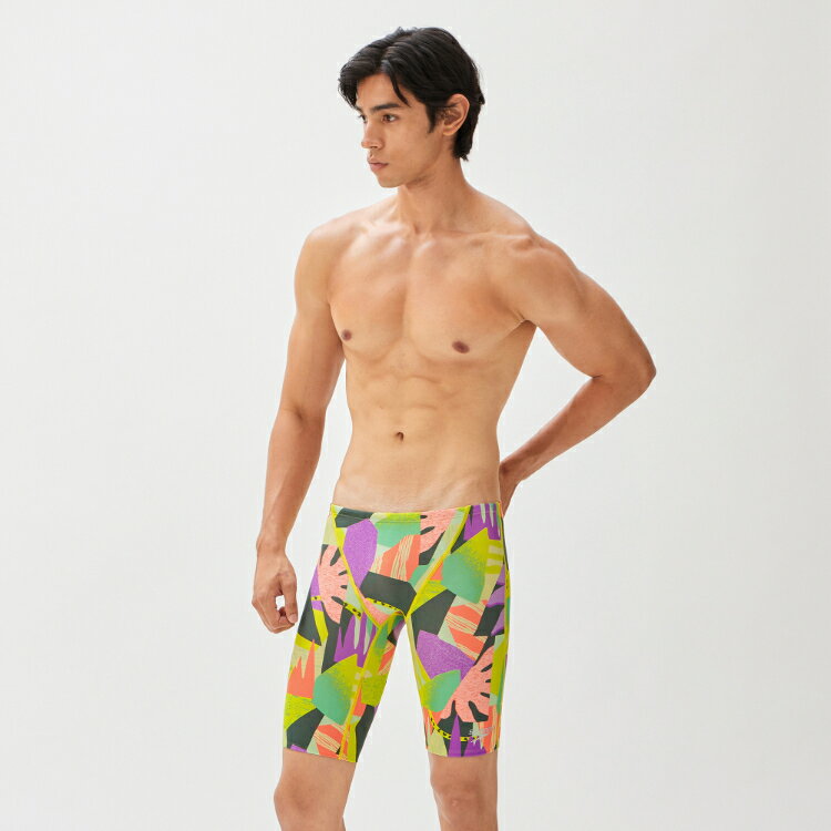 speedo スピード SEASIDE C-B T-JAM マルチ Mサイズ ST62305 MT | スポーツ 運動 スポーツ用品 水着 スイムウェア ニースキン オールインワン メンズ 男性 トレーニング アクティブスイマー 練習用 耐塩素性 4WAYストレッチ性 レッグ丈 4分丈 オレンジ ブルー ブラック M