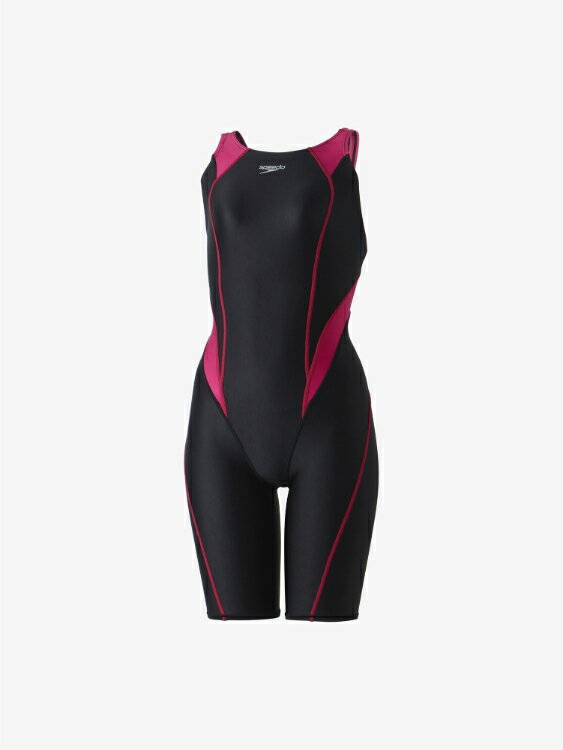 speedo スピード FLEX SX M-OP KNEE Wチェリー O SCW12404F WY | 水泳 水着 プール 競泳水着 大会 レディースミニオープンバックニースキン 伸縮性 はっ水性 撥水 軽量感 ミニオープン V字ストラップ 膝上 レッグ丈 4分丈