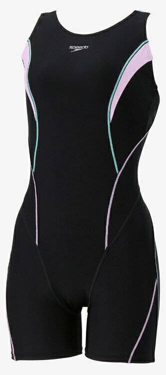 speedo スピード FEEL UP L-HALF KNE ミントxライラック XO SFW12561 ML | スイミングウェア スイムウェア 水着 レディース オールインワン UVカット 紫外線対策 日焼け対策 ストレッチ性 ノースリーブ スポーツウェア フィットネス 水泳 スイミング プール