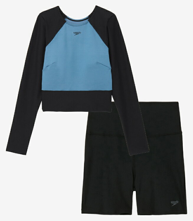 speedo スピード MINIMUM L/S サンライズブルー M SFW22450 SB | スイミングウェア スイムウェア 水着 レディース セパレート 長袖 ロングスリーブ ボトムス ストレッチ性 UVカット 紫外線対策 スポーツウェア フィットネス 水泳 スイミング プール