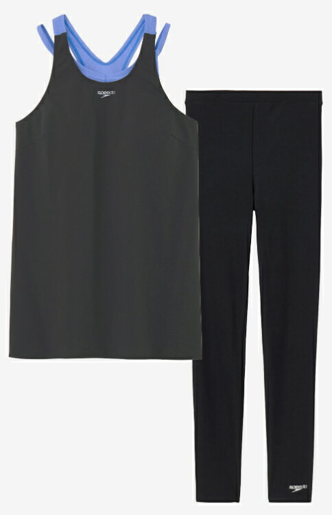 speedo スピード AIRPA LONG チャコールグレー L SFW22561 CH | スイミングウェア スイムウェア 水着 レディース セパレート ノースリーブ ボトムス ストレッチ性 UVカット 紫外線対策 スポーツウェア フィットネス 水泳 スイミング プール