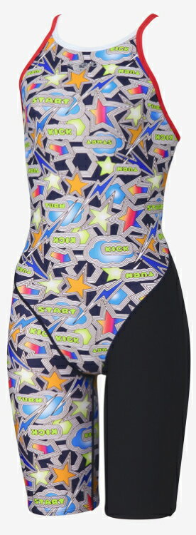 speedo スピード SPARKLINGーB T-KNEE ネイビーブルー S STW12556 NB | スイミングウェア スイムウェア 水泳ウェア 水着 レディース オールインワン ストレッチ性 フィット感 スポーツウェア スポーツウエア 練習 トレーニング 水泳 スイミング プール