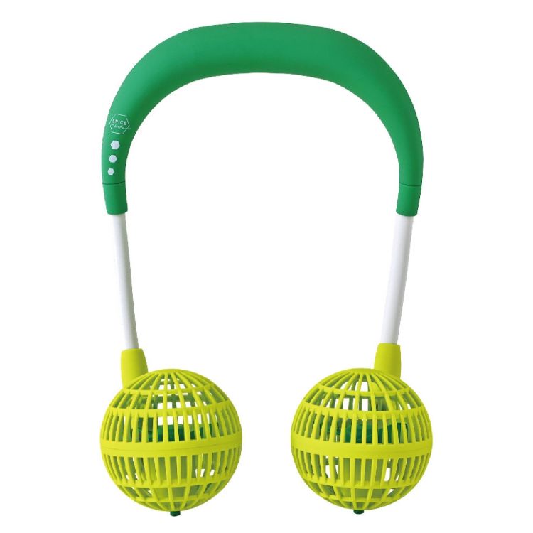 SPICE スパイス SPICE OF LIFE ダブルファン ハンズフリー キッズ グリーン DF204KGR | 暑さ WFan ダブルファン 首 携帯用 扇風機 キッズ お子様 真夏 フェス アウトドア スポーツ観戦 散歩 山登り 遠足 お祭り 通学 ギフト おしゃれ デザイン