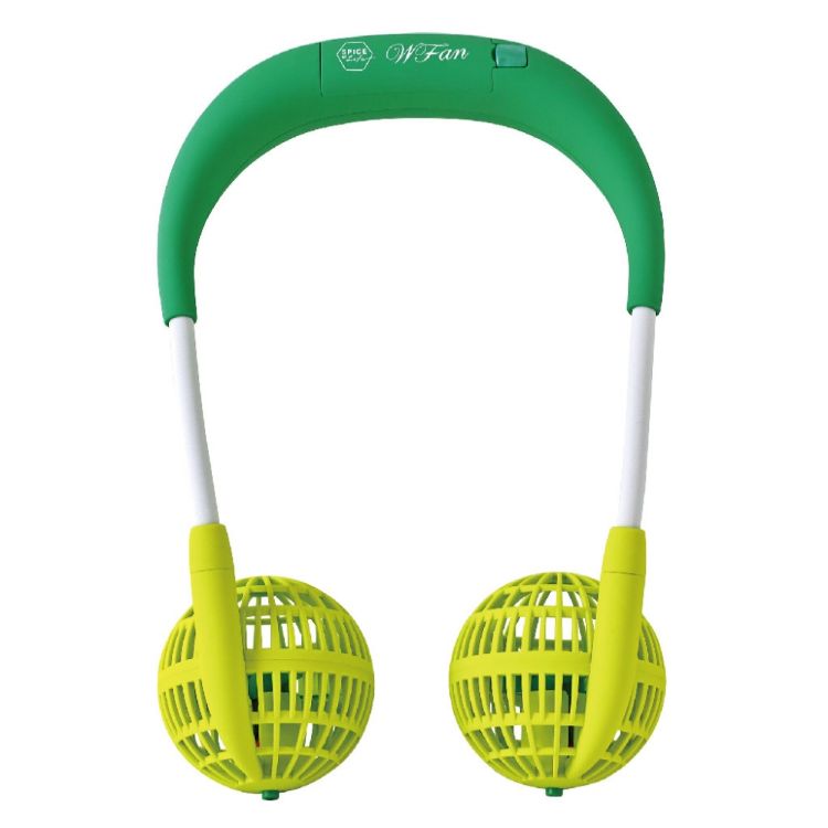 SPICE スパイス SPICE OF LIFE ダブルファン ハンズフリー キッズ グリーン DF204KGR | 暑さ WFan ダブルファン 首 携帯用 扇風機 キッズ お子様 真夏 フェス アウトドア スポーツ観戦 散歩 山登り 遠足 お祭り 通学 ギフト おしゃれ デザイン