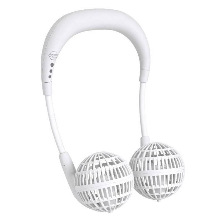 SPICE スパイス SPICE OF LIFE ダブルファン ハンズフリー キッズ ホワイト DF204KWH | 暑さ WFan ダブルファン 首 携帯用 扇風機 キッズ お子様 真夏 フェス アウトドア スポーツ観戦 散歩 山登り 遠足 お祭り 通学 ギフト おしゃれ デザイン