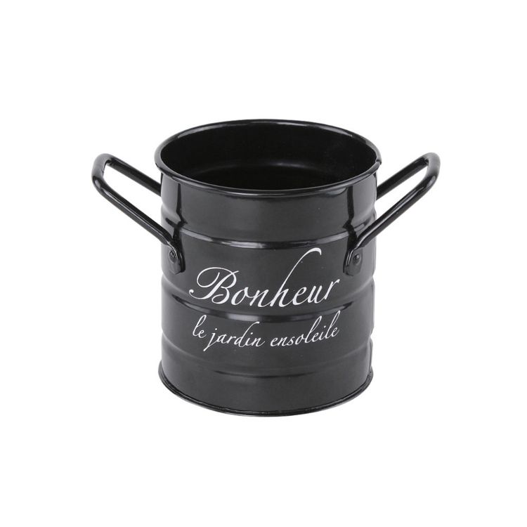 SPICE スパイス SPICE OF LIFE ボヌール ブリキハンドルミニポット ブラック JMGF2090BK | ガーデン ポット ボヌールカン