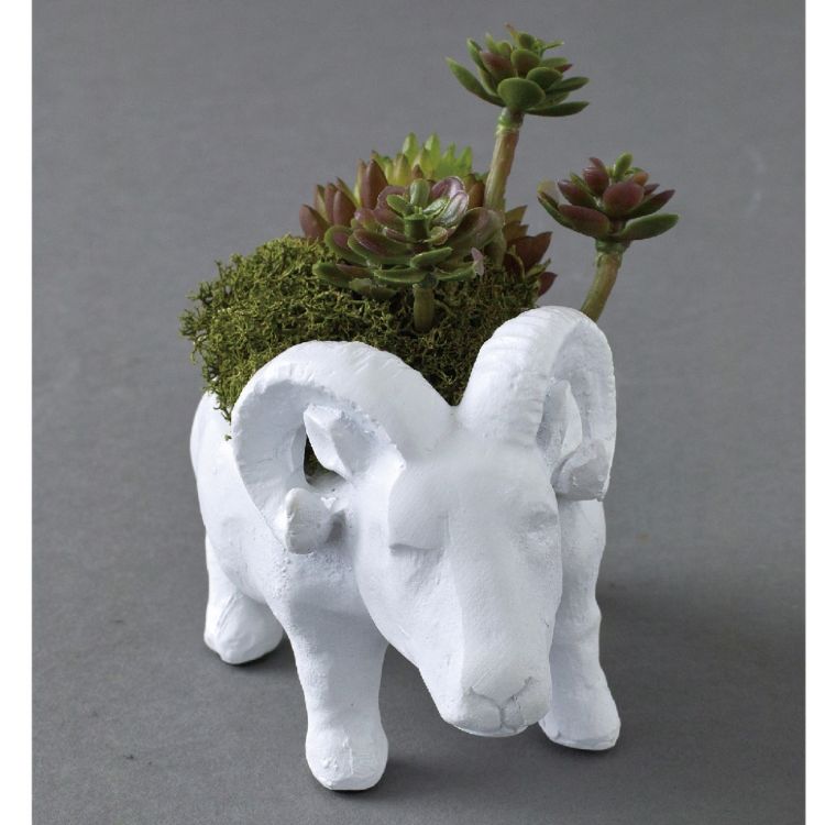 SPICE スパイス SPICE OF LIFE アニマルデコ 造花アレンジ ヤギ HAT8001GO | アニマル シンプル モダン 置物 お洒落