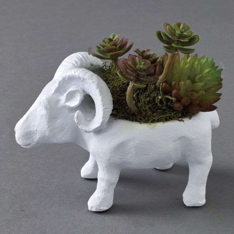 SPICE スパイス SPICE OF LIFE アニマルデコ 造花アレンジ ヤギ HAT8001GO | アニマル シンプル モダン 置物 お洒落 [2]