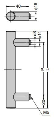 SUGATSUNE スガツネ工業 ハンドル AI0464型 100-181-152 AI04641916 | ドアノブ ハンドル ノブ シンプル おしゃれ ステンレス 鋼 SUS303 [2]