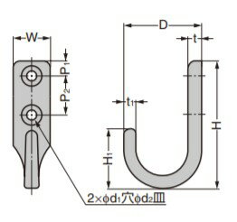 SUGATSUNE スガツネ工業 ステンレス鋼製 フック EL型 110-026-004 EL-25 | 便利 シンプル おしゃれ ステンレス 鋼 SCS13 鏡面研磨 2